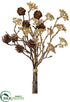Silk Plants Direct Dried Look Plastic Mini Pine Cone, Berry Bundle - Brown Two Tone - Pack of 12