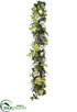Silk Plants Direct Hydrangea, Cosmos Garland - White Purple - Pack of 1