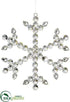 Silk Plants Direct Snowflake Ornament - Clear - Pack of 12