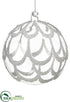 Silk Plants Direct Swag Glass Ball Ornament - Clear - Pack of 12
