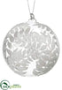 Silk Plants Direct Fern Glass Ball Ornament - Clear - Pack of 6
