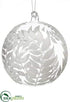 Silk Plants Direct Fern Glass Ball Ornament - Clear - Pack of 12