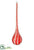 Glass Teardrop Ornament - Red Clear - Pack of 3