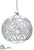 Glass Ball Ornament - White Clear - Pack of 4