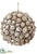 Acorn Ball Ornament - Beige Whitewashed - Pack of 12