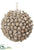 Acorn Ball Ornament - Beige Whitewashed - Pack of 6