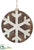 Snowflake Ornament - Brown Whitewashed - Pack of 8