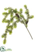 Silk Plants Direct Norway Spruce Hanging Spray With Pine Cone - Green Gray - Pack of 8