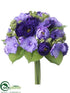 Silk Plants Direct Rose, Hydrangea Bouquet - Purple Lavender - Pack of 12