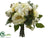 Hydrangea, Rose, Lilac, Viburnum Berry Bridesmaid Bouquet - Cream Green - Pack of 4