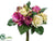 Rose, Hydrangea Bouquet - Eggplant Lavender - Pack of 6
