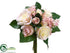 Silk Plants Direct Rose, Hydrangea Bouquet - Pink Cream - Pack of 6