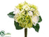 Silk Plants Direct Rose, Hydrangea Bouquet - Green Cream - Pack of 6
