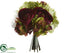 Silk Plants Direct Hydrangea, Ranunculus, Peony, Skimmia Bouquet - Eggplant Green - Pack of 6