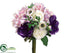 Silk Plants Direct Hydrangea, Ranunculus, Anemone Bouquet - Purple Lavender - Pack of 6