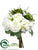 Rose, Rhododendron, Succulent - White Green - Pack of 4