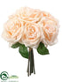 Silk Plants Direct Rose Bouquet - Peach Cream - Pack of 4