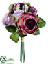 Silk Plants Direct Rose, Hydrangea Bouquet - Violet Lavender - Pack of 6