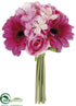 Silk Plants Direct Rose, Hydrangea, Gerbera Daisy Bouquet - Beauty Pink - Pack of 12