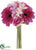Rose, Hydrangea, Gerbera Daisy Bouquet - Beauty Pink - Pack of 12