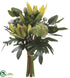 Silk Plants Direct Protea, Sedum Tropical Bouquet - Green - Pack of 6