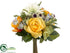 Silk Plants Direct Rose, Gerbera Daisy, Helleborus Bouquet - Yellow Green - Pack of 6