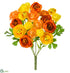 Silk Plants Direct Mini Ranunculus Bush - Orange Yellow - Pack of 12