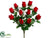 Rose Bud, Gypsophila Bush - Red - Pack of 12