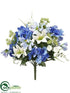 Silk Plants Direct Hydrangea, Cosmos Bush - Blue Cream - Pack of 6