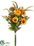 Silk Plants Direct Sunflower, Poppy, Yarrow Bouquet - Yellow Green - Pack of 6