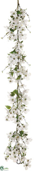 Silk Plants Direct Dogwood, Pussy Willow Garland - White - Pack of 2