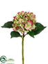 Silk Plants Direct Large Hydrangea Spray - Green Fuchsia - Pack of 12
