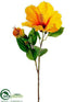 Silk Plants Direct Hibiscus Spray - Yellow Orange - Pack of 12