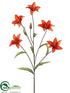 Silk Plants Direct Tiger Lily Spray - Rust - Pack of 12