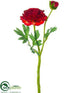 Silk Plants Direct Ranunculus Spray - Tomato Red - Pack of 24