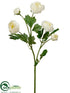 Silk Plants Direct Ranunculus Spray - White - Pack of 12