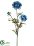 Silk Plants Direct Ranunculus Spray - Turquoise - Pack of 12