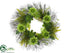 Silk Plants Direct Dahlia, Succulent, Fern Wreath - Green Two Tone - Pack of 2
