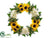 Sunflower, Poppy, Skimmia Wreath - Yellow Cream - Pack of 1