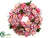 Peony, Rose, Sedum Wreath - Pink Cerise - Pack of 1