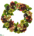 Silk Plants Direct Hydrangea, Rose, Sedum Wreath - Burgundy Green - Pack of 1