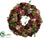 Hydrangea, Rose, Berry Wreath - Green Burgundy - Pack of 1