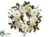 Silk Plants Direct Peony, Dahlia, Rose Wreath - Cream Green - Pack of 2