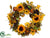 Sunflower, Mum, Lotus Pod Wreath - Yellow Flame - Pack of 2