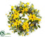 Silk Plants Direct Rudbeckia, Morning Glory Wreath - Yellow - Pack of 4