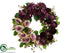 Silk Plants Direct Rose, Ranunculus Wreath - Eggplant Lavender - Pack of 4