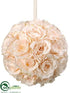 Silk Plants Direct Rose Kissing Ball - Peach Cream - Pack of 4