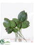 Silk Plants Direct Rose Leaves Corsage - Green Burgundy - Pack of 24