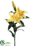 Silk Plants Direct Casablanca Lily Spray - Yellow - Pack of 6