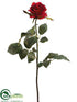 Silk Plants Direct Confetti Rose Spray - Crimson Two Tone - Pack of 12